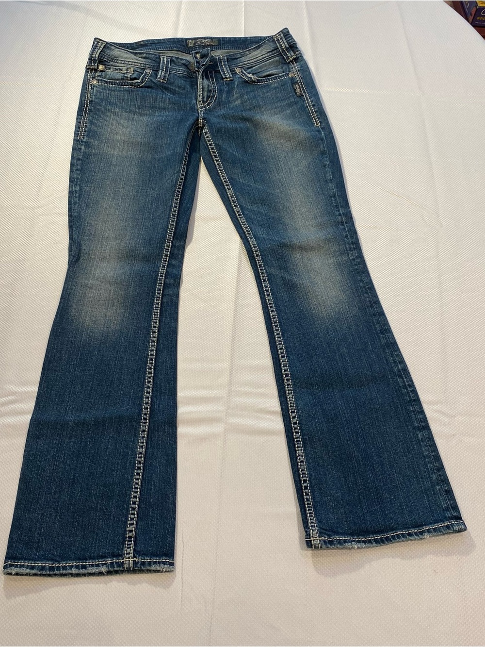 Silver Aiko Jeans Women's Dark Blue Flare Denim 30x33